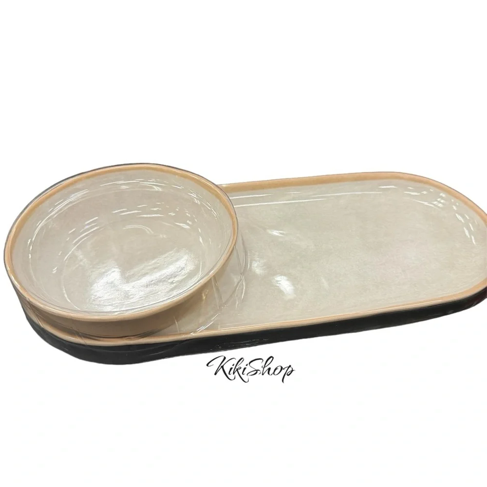 Melamine Serving Platter Set Ivory -Threshold - Picture 9 of 11